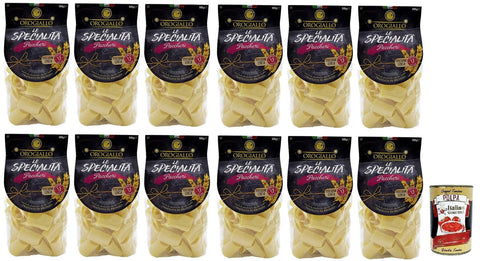 Oro Giallo Paccheri Lot De 12 Pâtes Italiennes En Semoule De Blé Dur 500 G + Boîte De 400 G