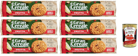 Mulino Bianco Gran Cereale Lot De 6 Biscuits Aux Fruits Pleins De Fibres 250 G + Italian Gourmet Polpa 400 G