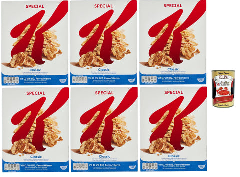 Special K Classic Flocons De Grain Croustillant Avec Blé De Blé - Céréales De Petit-Déjeuner Riches En Fibres - Plaisir Naturel, 6x 450g + Italian Gourmet Polpa 400g