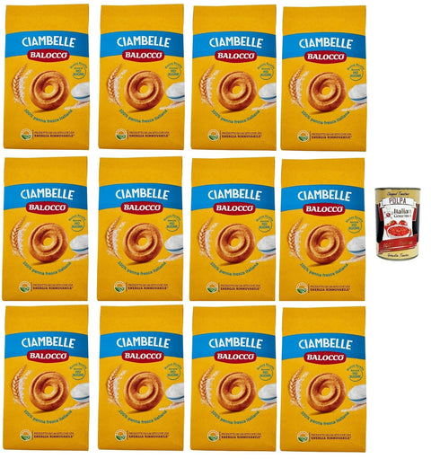 Balocco Ciambelle Biscotti, Biscuits Pour Le Petit Déjeuner, 12x 350g Biscuits Cookies For Breakfast + Italian Gourmet Polpa 400g