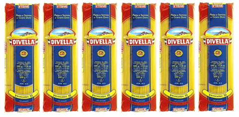 Divella Vermicellini N°10 Lot De 6 Pâtes À La Semoule De Blé Dur 500 G + Boîte De 400 G