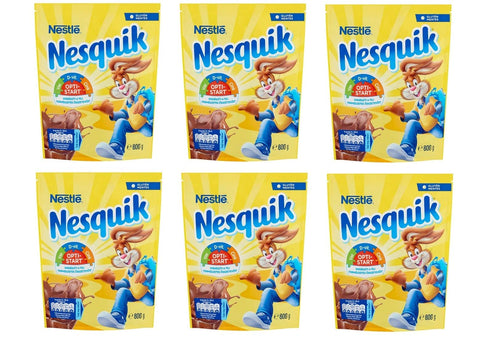 Nestlé Nesquik Preparato Solubile Lot De 6 Préparations Solubles Pour Boissons Contenant Du Sucre Et Du Cacao Faible En Gras Chocolat Soluble 800 G
