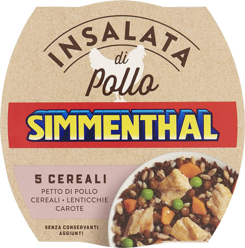Simmenthal Insalata Di Pollo 5 Cereali Salade De Poulet 5 Céréales Poitrine De Poulet Avec Céréales, Lentilles Et Carottes Sans Conservateurs Plats Préparés