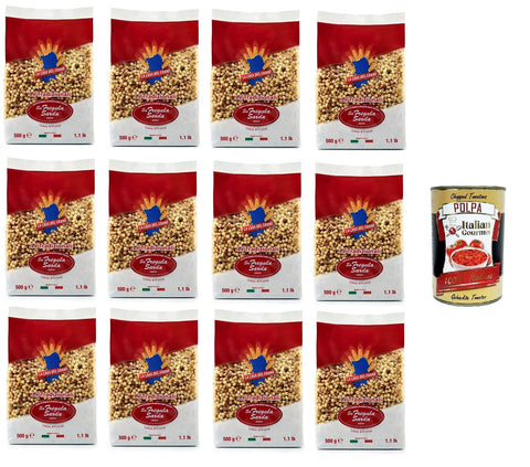 La Casa Del Grano Fregola Sarda Media Fregola Sarde Moyenne 12 X 500 G + Italian Gourmet Polpa 400 G