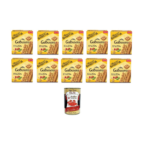 10x Galbusera BiscoBarretta Ricca di proteine Barre Bisco Riche en Protéines 180gr + Italian Gourmet polpa 400g (Copia)