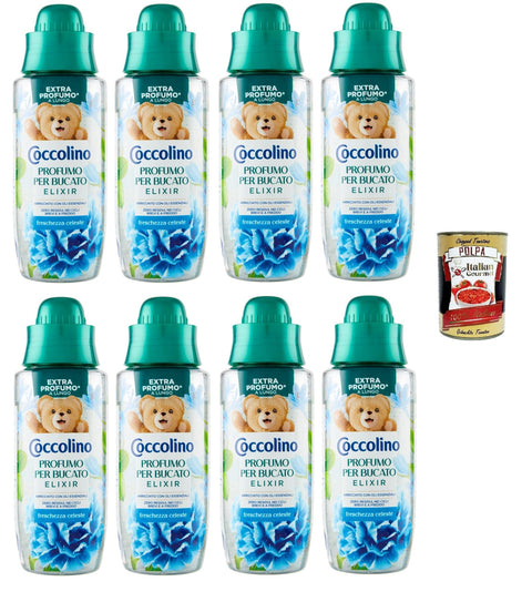 Coccolino Profumo Per Bucato Elixir Freschezza Lot De 8 Parfums De Linge Frais Céleste 8 X 342 Ml + Italian Gourmet Polpa 400 G
