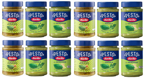 Lot De 12 X Barilla Vert 4 X Pesto Basilico E Rucola 4 X Pesto Genovese 4 X Pesto Pistacchio Pesto Basilico E Pistacchio Pesto Avec Basilic Et Pistaches 190g