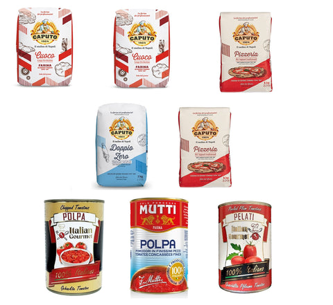 Pack De Test Caputo Cuoco Pizzeria Clasica 5 X 1 Kg Et Italian Gourmet Polpa Di Pomodoro Et Pelati Mutti Polpa Pâte De Tomates Finement Hachée 3 X 400 G