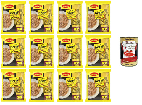 Maggian Curry Lot De 12 Pâtes Instantanées Et Épices Au Curry, 71 G, + Italian Gourmet Polpa 400 G