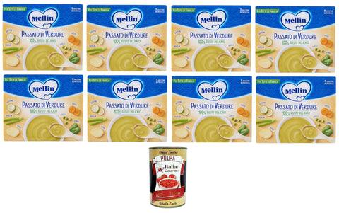 Mellin Passato Di Verdure, Purée De Légumes, Pour Toute La Famille (8 Sachets Individuels De 13 G) 8 X 104 G + Italian Gourmet Polpa 400 G