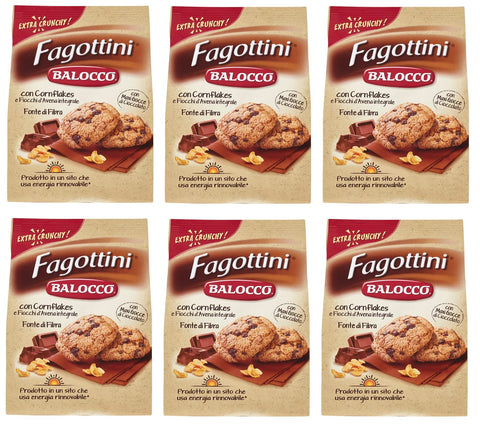 Balocco Fagottini Biscotti Integrali Lot De 6 Biscuits À Grains Entiers Avec Flocons De Maïs Entiers, Flocons D'avoine Et Pépites De Chocolat 700 G