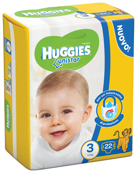 Huggies Unistar, 22 Couches Taille 3 (4 – 9 Kg)