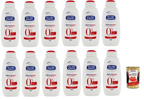 Neutro Roberts Dermazero Ipoallergenico Bagnodoccia Formule Bain Corporel Hydratante Et Enveloppante, Avec Huile De Glycérine Pure, 12 X 450 Ml + Italian Gourmet Polpa 400 G