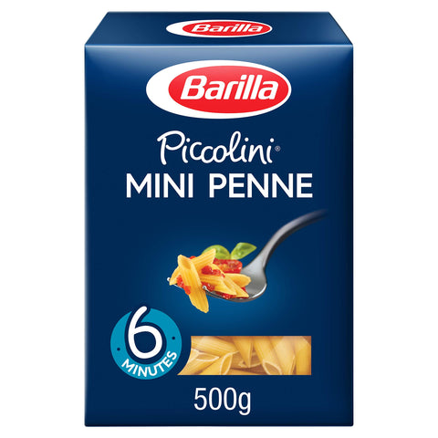 Barilla Piccolini - Mini Penne Rigate À La Semoule De Blé Dur Cuisson Rapide - 500 G - Lot De 6