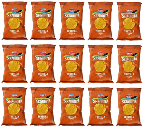 Amica Chips Señorita Tortilla Tonda Lot De 15 Collations De Maïs Salées 185 G