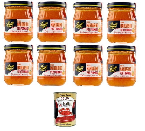 Biffi Salsa Di Mandarini Per Formaggi Sauce À La Mandarine Pour Fromage 8 X 100 G + Italian Gourmet Polpa 400 G