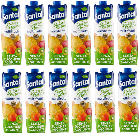 Parmalat Santal Succo Di Frutta Multifrutti Dolce Di Natura Zero Courgettes Aggiunti Jus De Fruits Nul Additif Succo Boisson Rafraîchissante Tetrapack 1000 Ml