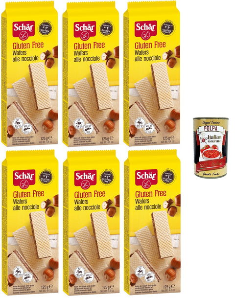 Schar Wafer Alle Nocciole Gaufre Aux Noisettes 6 X 125 G + Polpa Italian Gourmet 400 G