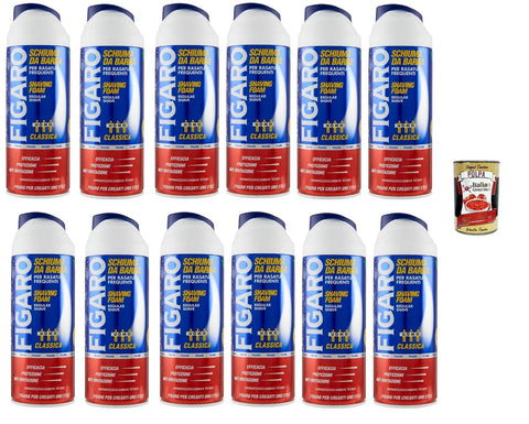 Figaro Schiuma Da Barba Original Classic Mousse À Raser Pour Rasage Fréquent, 12 X 400 Ml + Italian Gourmet Polpa 400 G