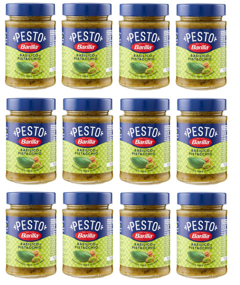 Barilla Pesto Basilico E Pistacchio Lot De 12 Pesto Au Basilic Et Aux Pistaches Issus De L'agriculture Durable 190 G Sauce Italienne Sans Gluten