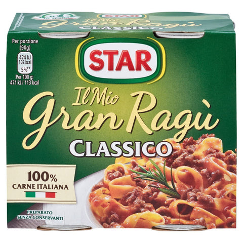 4x Il Mio Gran Ragù Star Classico Sauce Tomate Italienne Sauce Tomate 2x 180g