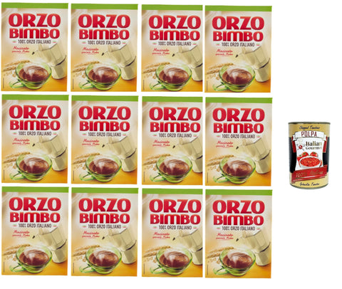 Orzo Bimbo Mokka, Orge Moulu, Convient Pour Cafetière Moka 12x 500g + Italian Gourmet Polpa 400g