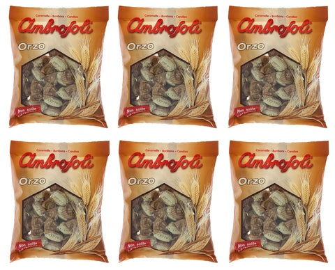 Lot De 6 Bonbons Durs Ambrosoli Orzo Avec Goût D'orge 150 G