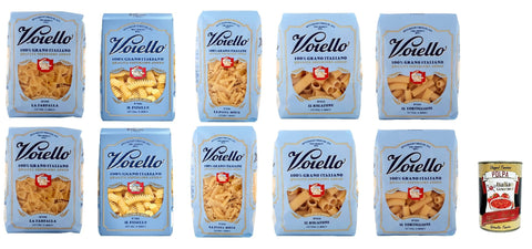 Voiello Lot De 10 Pâtes 100 % Italiennes 500 G + Polpa Gourmet Italian Gourmet 400 G