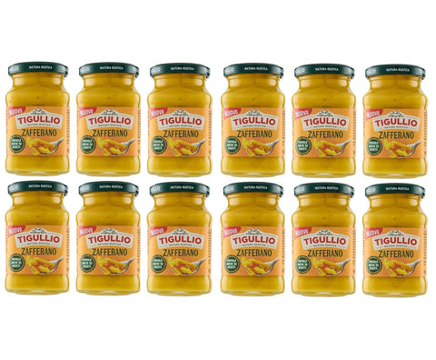 Tigullio Pesto Zafferano 12x190g –  Sauce crémeuse au safran sans gluten : une saveur italienne authentique pour les pâtes et bien plus encore.
