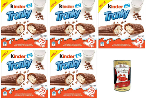 Ferrero Tronky Gaufre De Cacao Pour Enfant, Garnissage Crémeux Avec Morceaux De Biscuits, 5 X 90 G + Italian Gourmet Polpa 400 G