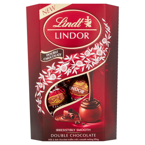 Lindt Lindor Double Boîte De Truffes Au Chocolat – Environ 16 Boules, 200 G – Truffes Au Chocolat Avec Un Remplissage Fondant Lisse – Cadeau Pour Pâques, Anniversaire, Célébrations, Félicitations