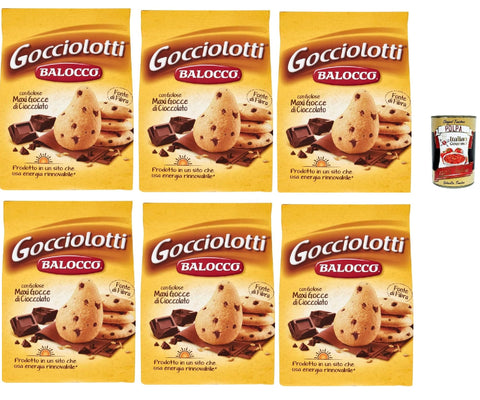 Balocco Gocciolotti Biscotti Con Gocce Di Cioccolato, Biscuits Avec Pépites De Chocolat, Cookies Biscuits 100% Biscuits Italiens, 6x 350g + Italian Gourmet Polpa