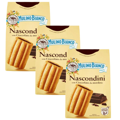 Mulino Bianco Nascondini Biscuits Italiens Fourrés Au Chocolat 330g (Nascondini, X3)