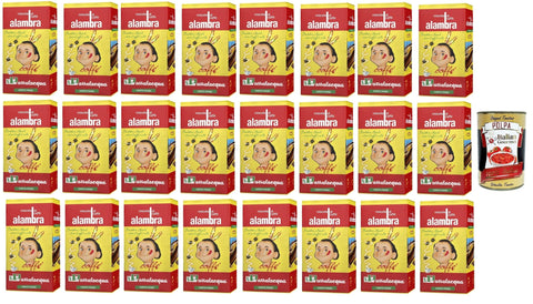 Passalacqua Caffè Alambra, Macinato, Caffè Macinato, Caffe' Italiano, Caffè Macinato, Italian Café Moulu, Convient Pour Cafetière Moka, Lot De 24x 250g + Italian Gourmet Polpa 400g