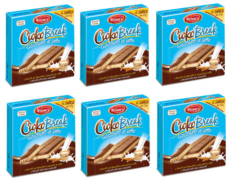 Witor's Cioko Break Cioccolato Al Latte Lot De 6 Biscuits Au Lait 120 G Chaque Paquet Contient 6 Collations Emballées Individuellement De 20 G
