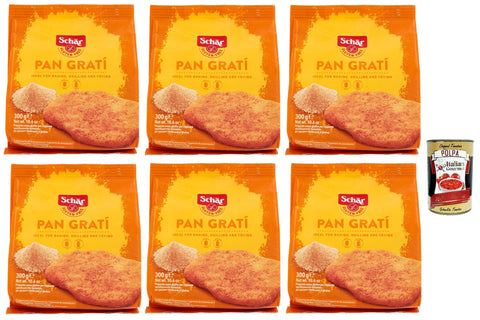 Schär Gluten Free Pan Gratí Lot De 6 Paquets De 300 G De Préparation Pour Panure Croustillante Et Savoureuse + Italian Gourmet Polpa 400 G