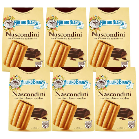 Mulino Bianco Nascondini Biscuits Italiens Fourrés Au Chocolat 330g (Nascondini, X6)