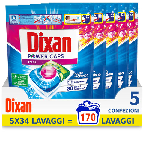 Dixan Power Caps Color Lessive Machine À Laver En Capsules Lot De 5 X 34 Lavages