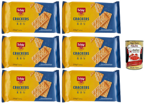 Schär Crackers Senza Glutine Crackers Sans Gluten Spécialement Conçu Pour Les Personnes Intolérantes Au Gluten 6 X 210 G + Italian Gourmet Polpa 400 G