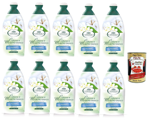 L'angelica Gel Douche Velouté Coton Et Musc Blanc 10 X 500 Ml + Italian Gourmet Polpa 40 G