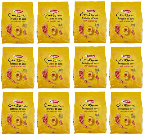 Emiliane Barilla Pâtes All'uovo Ripiena Tortellini Con Prosciutto Crudo Lot De 12 Nouilles Farcies Avec Nouilles Au Jambon Cru 500 G