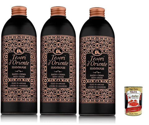 Tesori D'oriente Bagno Crema Hammam Lot De 6 Mousses De Bain De 500 Ml + Polpa Italian Gourmet 400 G