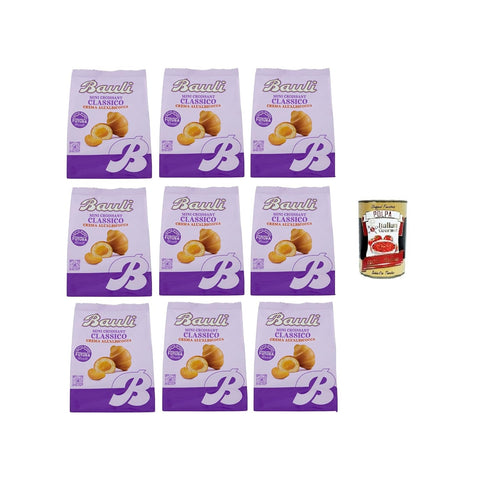 9x Bauli Extra Golosi Mini Cornetti Croissant brioche fourré aux abricots 75g + Italian Gourmet polpa 400
