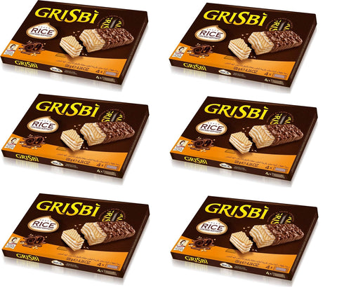 Matilde Vicenzi Grisbi Lot De 6 Boîtes De Friandises Pour Riz Avec Crème Au Lait Recouverte De Chocolat Et De Riz Soufflé 120 G (4 X 30 G)