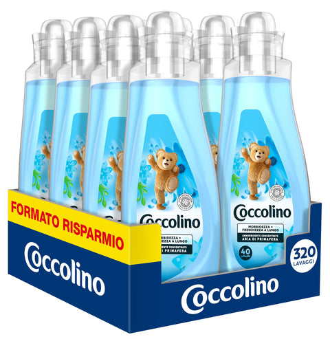 Coccolino Adoucissant Concentré À Air De Printemps 320 Lavages, 8 X 40 Lavages