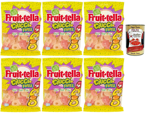 Fruittella Cuicci Frizz, Gommes, Différents Goûts De Fruits, Avec Jus De Fruits, Sans Gluten, 6 X 175 G + Italian Gourmet Polpa 400 G