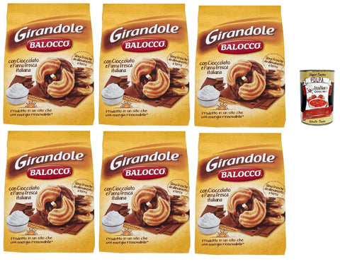 Balocco Girandole Biscotti Con Cioccolato E Panna, Biscuits Avec Du Chocolat Et De La Crème, 6x 350g Biscuits Cookies