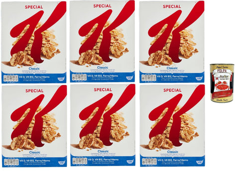 Special K Classic Flocons De Grain Croustillant Avec Blé De Blé - Céréales De Petit-Déjeuner Riches En Fibres - Plaisir Naturel, 6x 300g + Italian Gourmet Polpa 400g