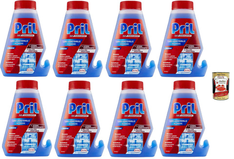 Pril Cura-Lavastoviglie, Élimine Le Limescale Et La Graisse Du Nettoyant Pour Lave-Vaisselle - Irroratori Arms, Filtre - 8 X 250 Ml + Polpa Italien Gourmet 400 G