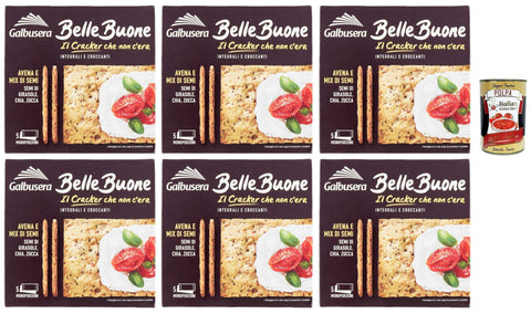 Galbusera Bellebuone, Craquelins Avec Avoine Et Graines De Tournesol, Chia Et Citrouille, 6 X 200 G + Italian Gourmet Polpa 400 G